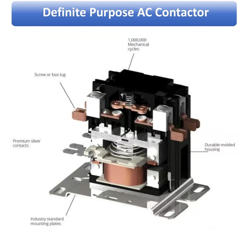 long term 2Pole 30 Amp 120V Coil Definite Purpose Air Conditioner Contactor AC Compressor Contactor Air Conditioner Condenser - Image 5